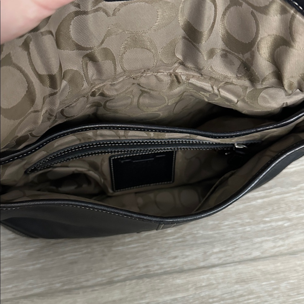 Coach Soho Black Leather Shoulder Bag with Silver Buckle - Picture 8 of 12